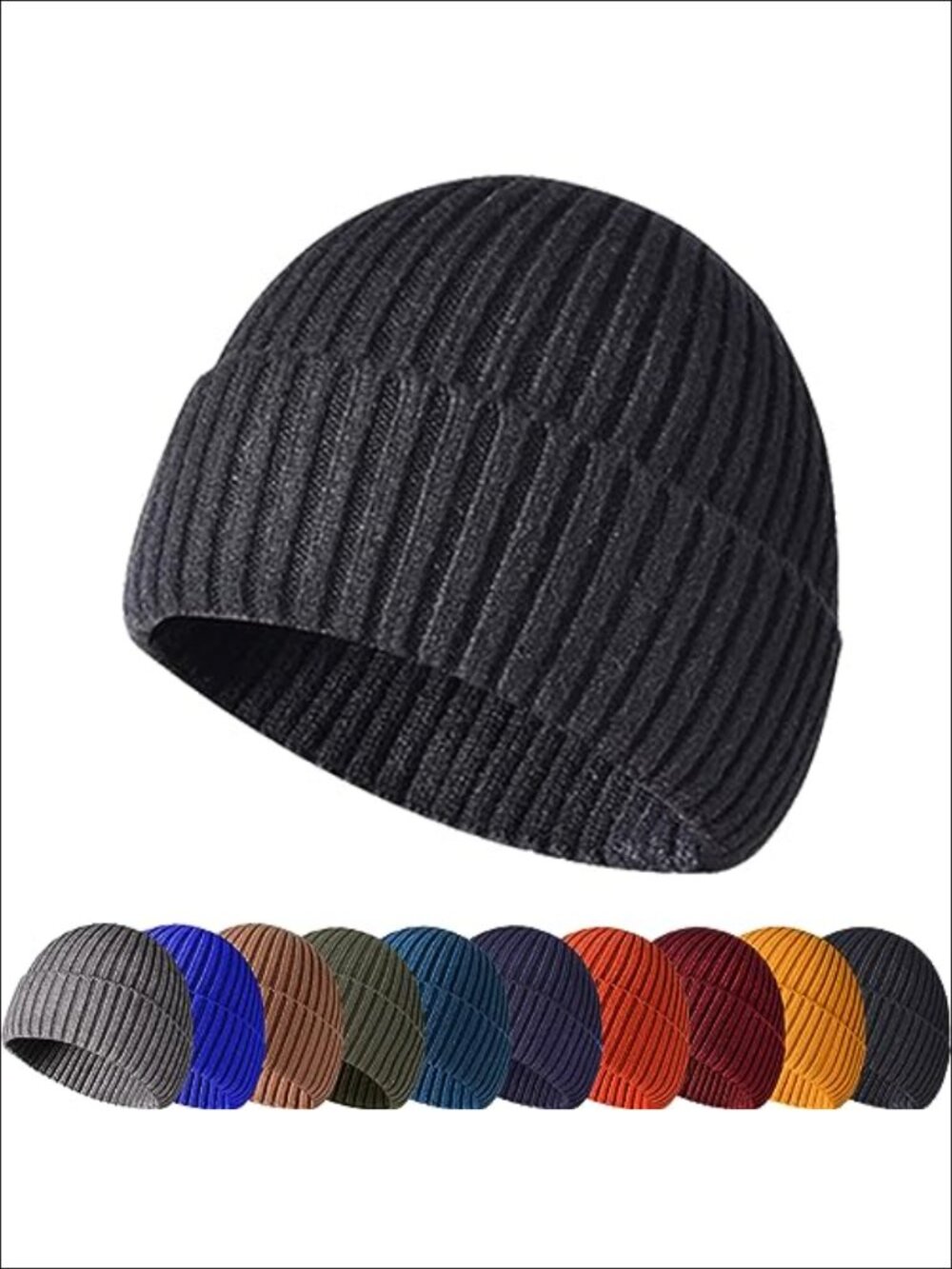 Unisex Winter Beanie with Striped Pattern, Stretchable Knit Skull Cap